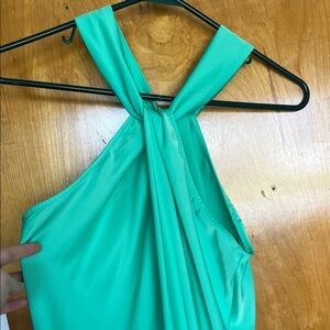 Women's Twist Halter Sleeveless Midi dress - green